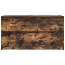 Berkfield Home TV Cabinet Smoked Oak 100x35x54 cm Engineered Wood in Brown - Size: 100 x 35 x 54 cm - thumbnail 6