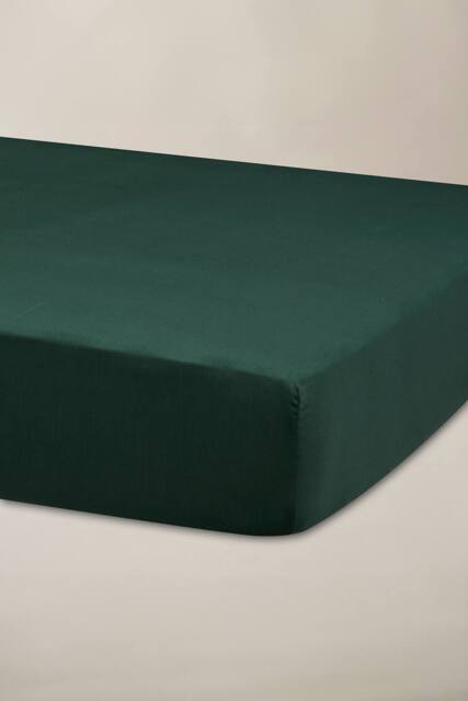 Ted Baker 'TB Plain Dye' Cotton Sateen Fitted Sheet in Dark Green - Size: Super King - image 1
