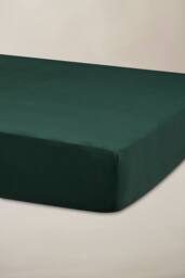 Ted Baker 'TB Plain Dye' Cotton Sateen Fitted Sheet in Dark Green - Size: Super King - thumbnail 1