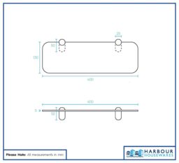 Harbour Housewares 6x Rounded Floating Glass Shelves - 40cm Bathroom Storage Display Unit in Black - thumbnail 6