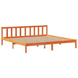 Berkfield Home Bookcase Bed without Mattress Wax Brown 200x200 cm Solid Wood Pine - thumbnail 5