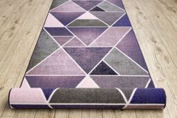 RugsX Anti-Slip Triangles Runner in Purple - Size: 120 cm x 160 cm - thumbnail 5