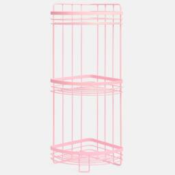 OHS 3 Tier Shower Caddy Freestanding Bathroom Corner Shelf Organiser in Pink