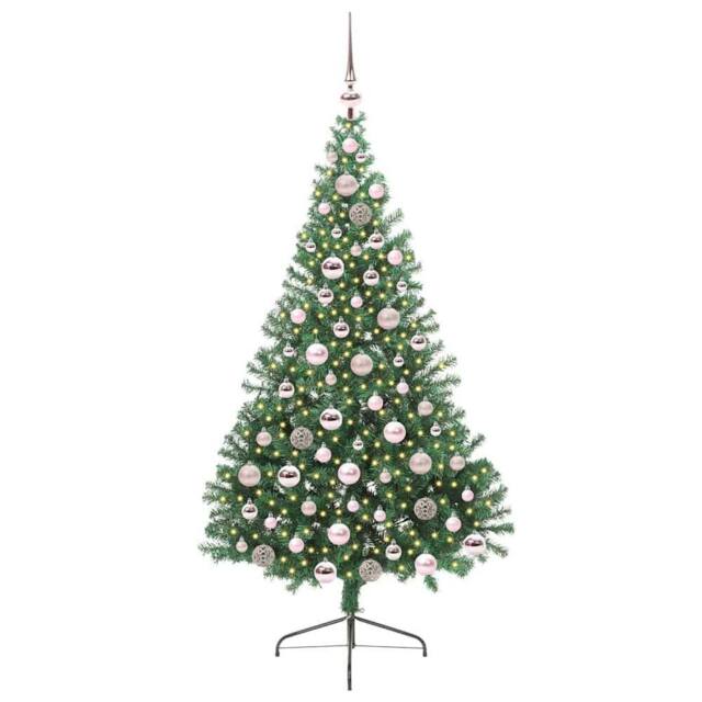 Berkfield Home Beautiful Artificial Pre-lit Christmas Tree Green 180 cm PVC - image 1