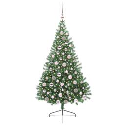 Berkfield Home Beautiful Artificial Pre-lit Christmas Tree Green 180 cm PVC - thumbnail 1