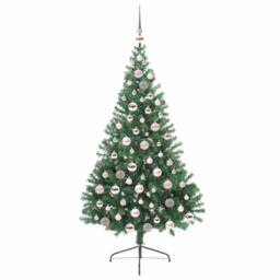 Berkfield Home Beautiful Artificial Pre-lit Christmas Tree Green 180 cm PVC - thumbnail 4