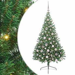 Berkfield Home Beautiful Artificial Pre-lit Christmas Tree Green 180 cm PVC - thumbnail 3