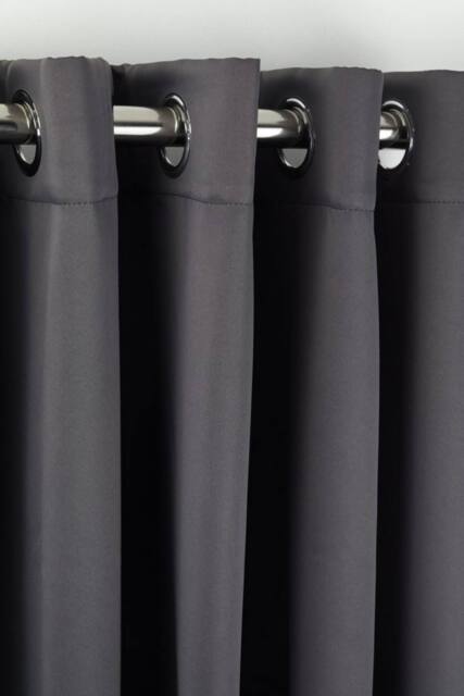 New Edge Blinds Essential Woven Thermal Blackout Eyelet Curtains in Charcoal - Size: 168 cm width x 137 cm drop - image 1