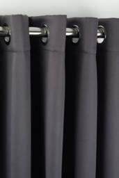 New Edge Blinds Essential Woven Thermal Blackout Eyelet Curtains in Charcoal - Size: 168 cm width x 137 cm drop - thumbnail 1
