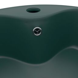 Berkfield Home Luxury Wash Basin with Overflow Matt Dark Green 36x13 cm Ceramic - thumbnail 5