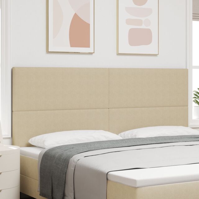 Headboard Plain Design Light Green Grey 200 cm Corduroy Fabric