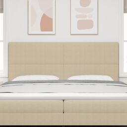 Headboard Plain Design Light Green Grey 200 cm Corduroy Fabric - thumbnail 4