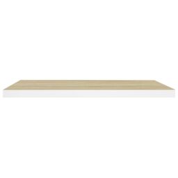 Berkfield Home Floating Wall Shelves 4 pcs Oak & White 80x23.5x3.8 cm MDF in Brown - thumbnail 5