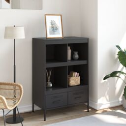 Berkfield Home Highboard Black 68x39x101.5 cm Steel - thumbnail 3
