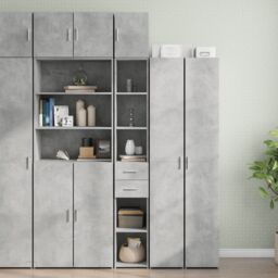 Berkfield Home Slim Storage Cabinet Concrete Grey 30x42.5x225 cm Engineered Wood - thumbnail 1