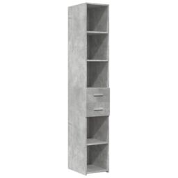 Berkfield Home Slim Storage Cabinet Concrete Grey 30x42.5x225 cm Engineered Wood - thumbnail 6