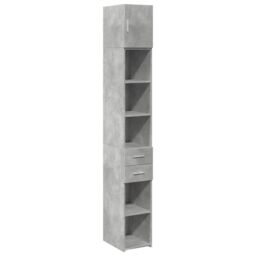 Berkfield Home Slim Storage Cabinet Concrete Grey 30x42.5x225 cm Engineered Wood - thumbnail 2