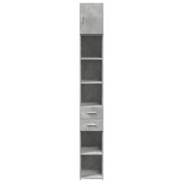 Berkfield Home Slim Storage Cabinet Concrete Grey 30x42.5x225 cm Engineered Wood - thumbnail 4