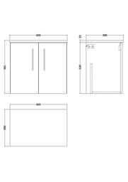 Balterley Level 600mm Wall Hung 2 Door Unit with Laminate Worktop Satin Grey - thumbnail 5