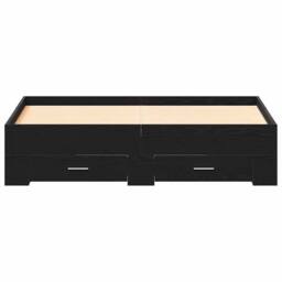 Berkfield Home Stunning Bed Frame with Drawers Black oak Engineered wood 140 x 190 cm - thumbnail 6