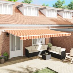 Berkfield Home Manual Retractable Awning Yellow & Orange 500x300 cm