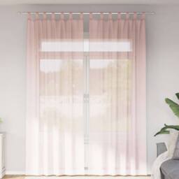 Berkfield Home Voile Curtains with Rod Pockets 2 pcs Light Pink - thumbnail 2