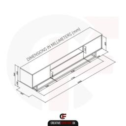 Creative Furniture Rift Loft TV Unit 200cm - Dark Oak & Black - thumbnail 7