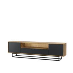 Creative Furniture Rift Loft TV Unit 200cm - Dark Oak & Black - thumbnail 8