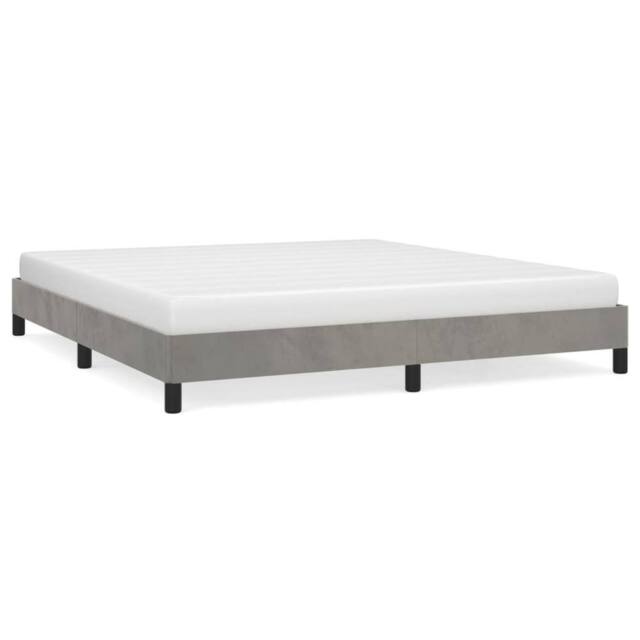 Berkfield Home Bed Frame Light Grey 180x200 cm Super King Velvet - image 1