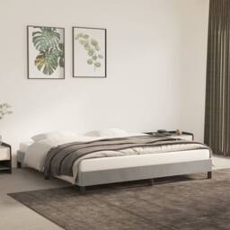 Berkfield Home Bed Frame Light Grey 180x200 cm Super King Velvet - thumbnail 2