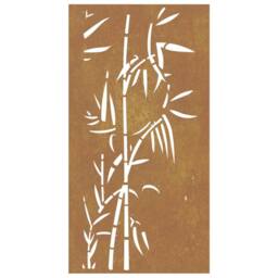 Berkfield Home Garden Wall Decoration 105x55 cm Corten Steel Bamboo Design in Brown - thumbnail 4