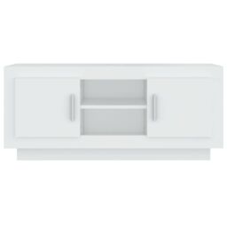 Berkfield Home TV Cabinet White 102x35x45 cm Engineered Wood - Size: 102 x 35 x 45 cm - thumbnail 5