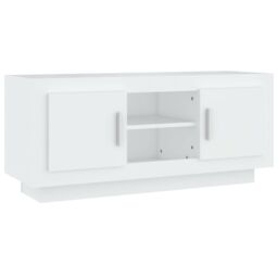 Berkfield Home TV Cabinet White 102x35x45 cm Engineered Wood - Size: 102 x 35 x 45 cm - thumbnail 2