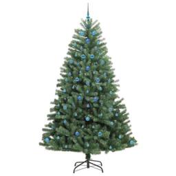 Berkfield Home Artificial Hinged Christmas Tree Green 240 cm PVC & Metal - thumbnail 4