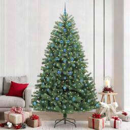 Berkfield Home Artificial Hinged Christmas Tree Green 240 cm PVC & Metal