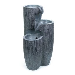 ValueLights Solar Powered Outdoor Cascading Water Feature Fountain in Grey - thumbnail 2