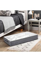 Living and Home 2pcs Fabric Clothes Quilt Storage Box with Handles Organizer in Dark Grey - thumbnail 2