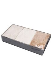 Living and Home 2pcs Fabric Clothes Quilt Storage Box with Handles Organizer in Dark Grey - thumbnail 5