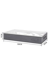 Living and Home 2pcs Fabric Clothes Quilt Storage Box with Handles Organizer in Dark Grey - thumbnail 3