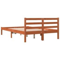 Berkfield Home Bed Frame without Mattress Wax Brown 140x200 cm Solid Wood Pine - thumbnail 6