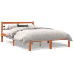 Berkfield Home Bed Frame without Mattress Wax Brown 140x200 cm Solid Wood Pine - thumbnail 2