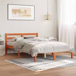 Berkfield Home Bed Frame without Mattress Wax Brown 140x200 cm Solid Wood Pine - thumbnail 1