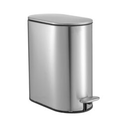 Showerdrape Fortuna 5L Soft Close Bathroom Pedal Bin White in Silver - thumbnail 4