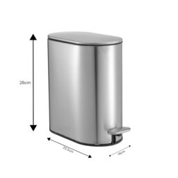 Showerdrape Fortuna 5L Soft Close Bathroom Pedal Bin White in Silver - thumbnail 3