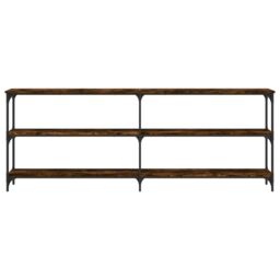 Berkfield Home Console Table Smoked Oak 200x29x75 cm Engineered Wood in Brown - Size: 200 x 29 x 75 cm - thumbnail 4