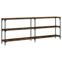 Berkfield Home Console Table Smoked Oak 200x29x75 cm Engineered Wood in Brown - Size: 200 x 29 x 75 cm - thumbnail 6
