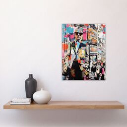 Artery8 Wall Art Print New York Fashion Advert Collage Artwork Busy Metropolitan City Street Business Man Vibrant Colourful Bold Pop Art Modern - thumbnail 4