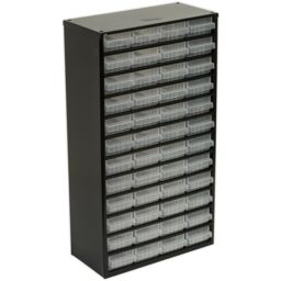 Loops 305 x 155 x 555mm 48 Drawer Parts Cabinet - BLACK - Wall Mounted / Standing Box - thumbnail 3