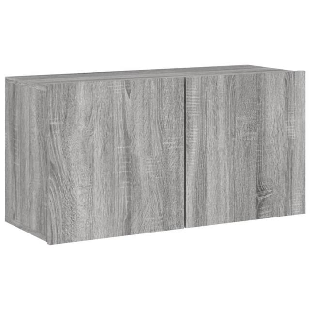 Berkfield Home TV Cabinet Wall-mounted Grey Sonoma 80x30x41 cm - Size: 80 x 30 x 41 cm - image 1