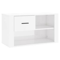 Berkfield Home Shoe Cabinet High Gloss White 80x35x45 cm Engineered Wood - Size: 80 x 35 x 45 cm